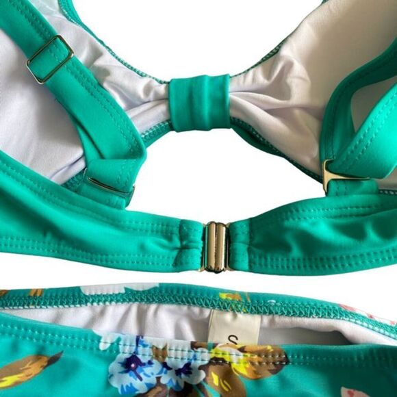 Green Floral Bottom Bikini size Small - Picture 3 of 8